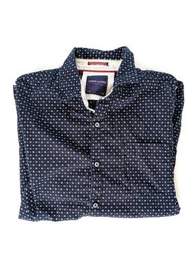 Across The Pond Shirt - Men's L - Blue and White Button Up Long Sleeve
